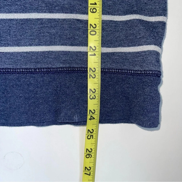 aerie Striped Sweatshirt Navy Blue & Silver Metallic Wide Neck Small Women’s - Picture 7 of 10